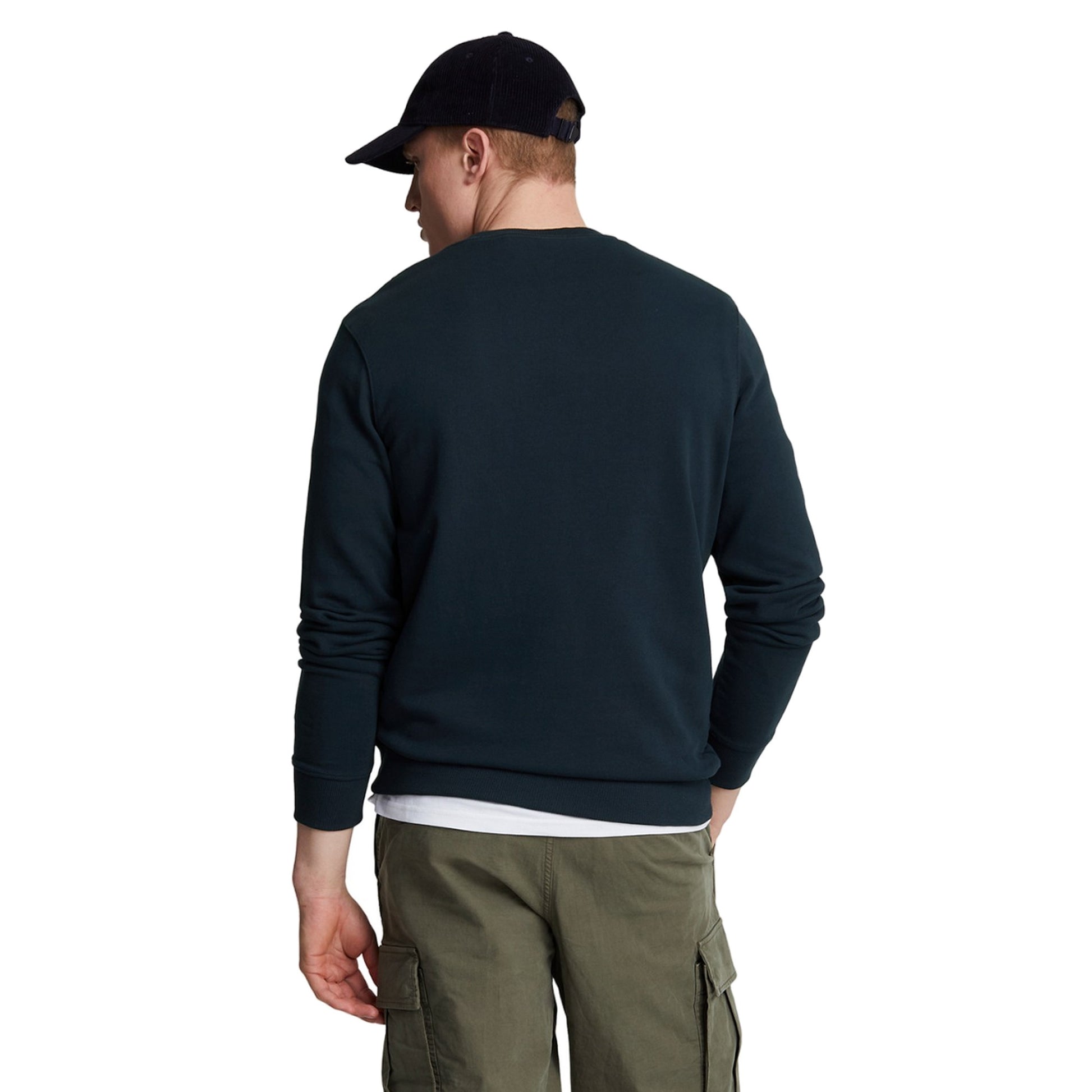 Dark Navy - Back - Lyle & Scott Mens Crew Neck Long-Sleeved Sweatshirt