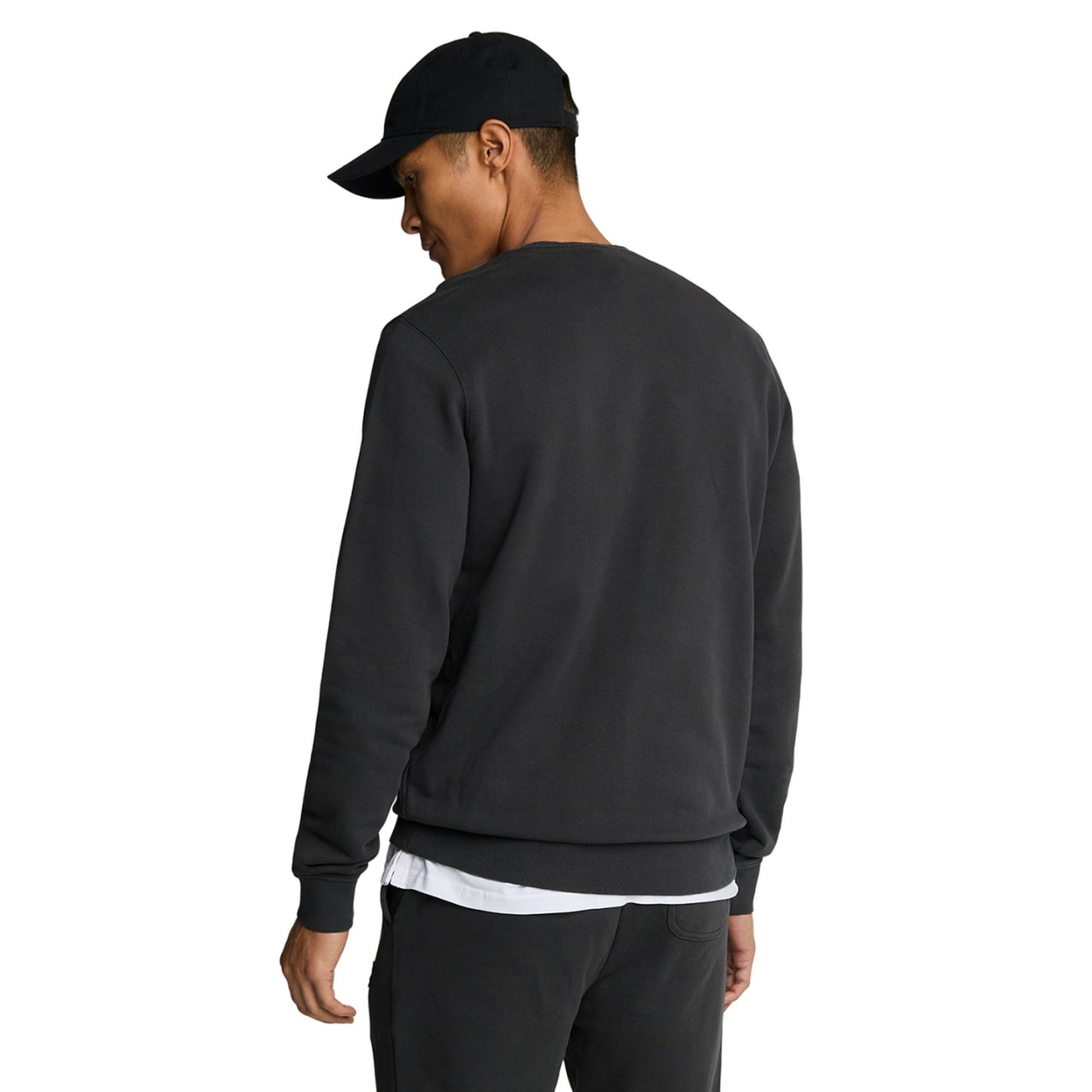 Gunmetal - Back - Lyle & Scott Mens Crew Neck Long-Sleeved Sweatshirt