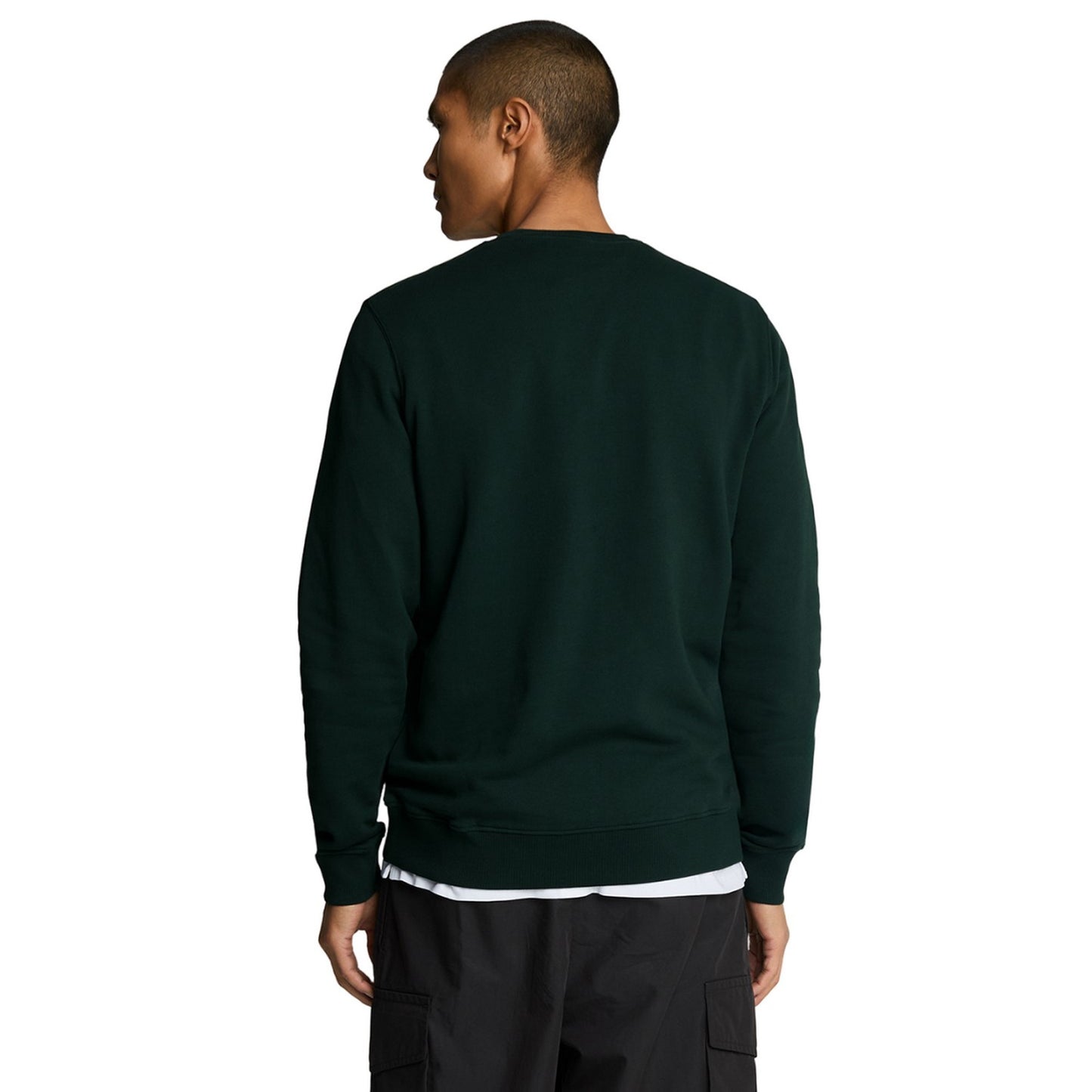 Dark Green - Front - Lyle & Scott Mens Crew Neck Long-Sleeved Sweatshirt