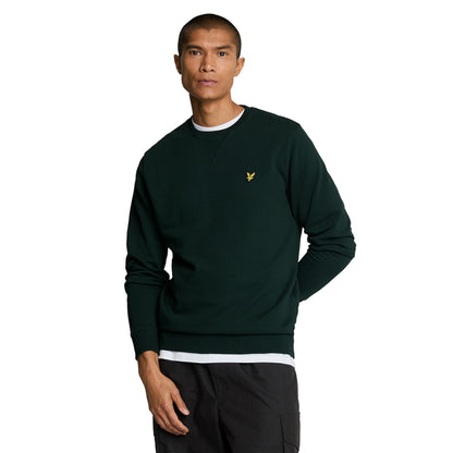 Dark Green - Back - Lyle & Scott Mens Crew Neck Long-Sleeved Sweatshirt
