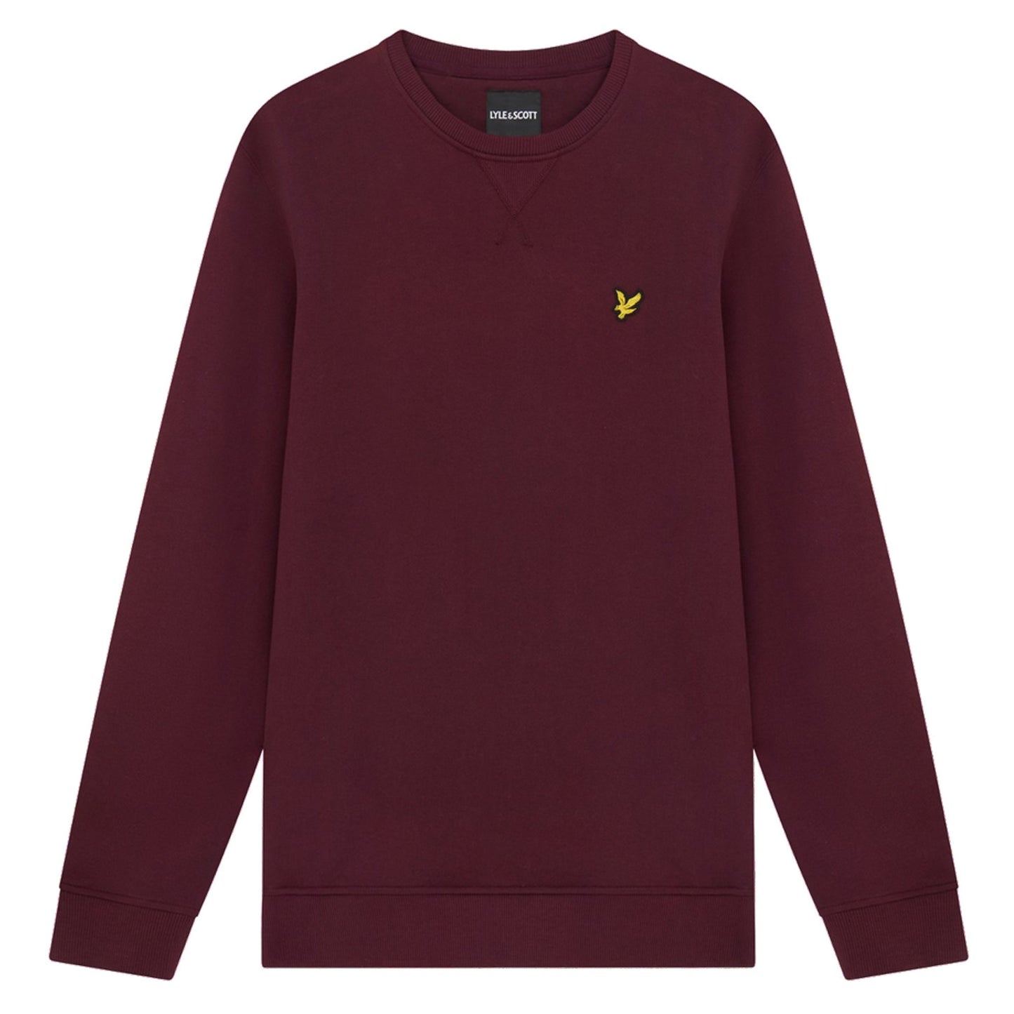 Burgundy - Front - Lyle & Scott Mens Crew Neck Long-Sleeved Sweatshirt