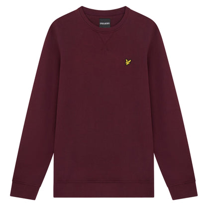 Burgundy - Front - Lyle & Scott Mens Crew Neck Long-Sleeved Sweatshirt