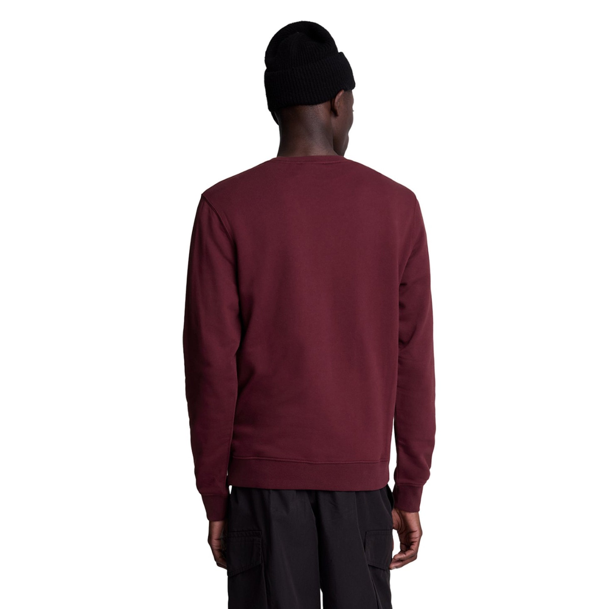 Burgundy - Back - Lyle & Scott Mens Crew Neck Long-Sleeved Sweatshirt