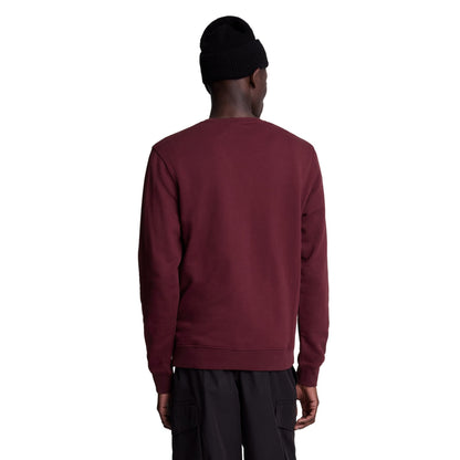 Burgundy - Back - Lyle & Scott Mens Crew Neck Long-Sleeved Sweatshirt