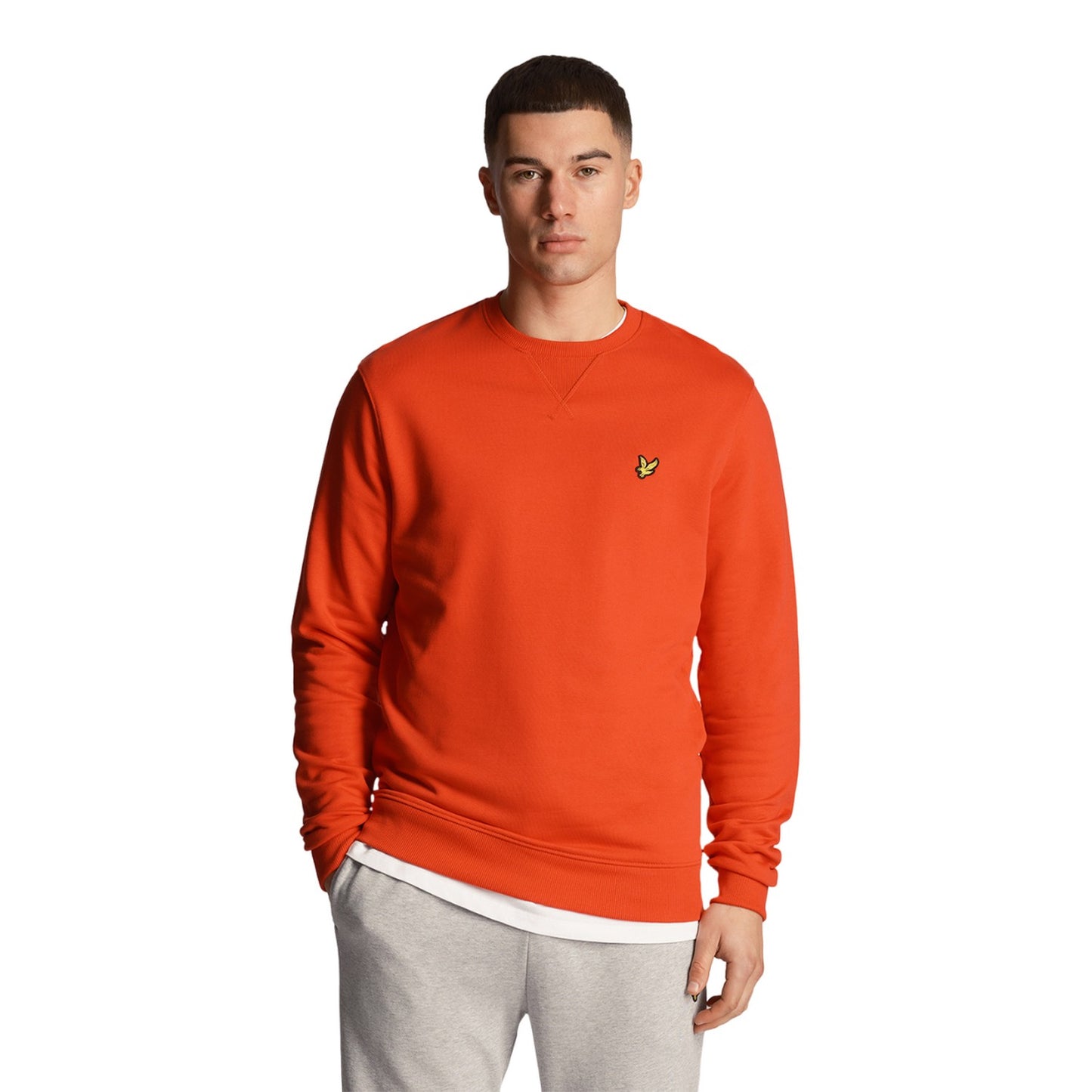Gala Red - Side - Lyle & Scott Mens Crew Neck Long-Sleeved Sweatshirt