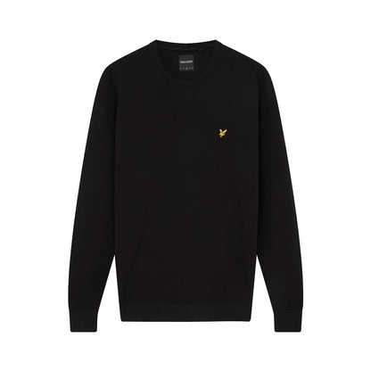 Jet Black - Front - Lyle & Scott Mens Crew Neck Long-Sleeved Sweatshirt