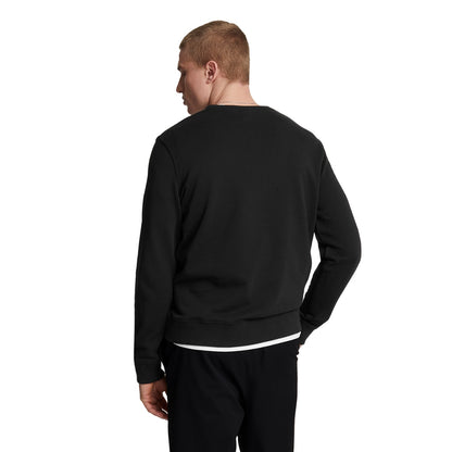 Jet Black - Back - Lyle & Scott Mens Crew Neck Long-Sleeved Sweatshirt
