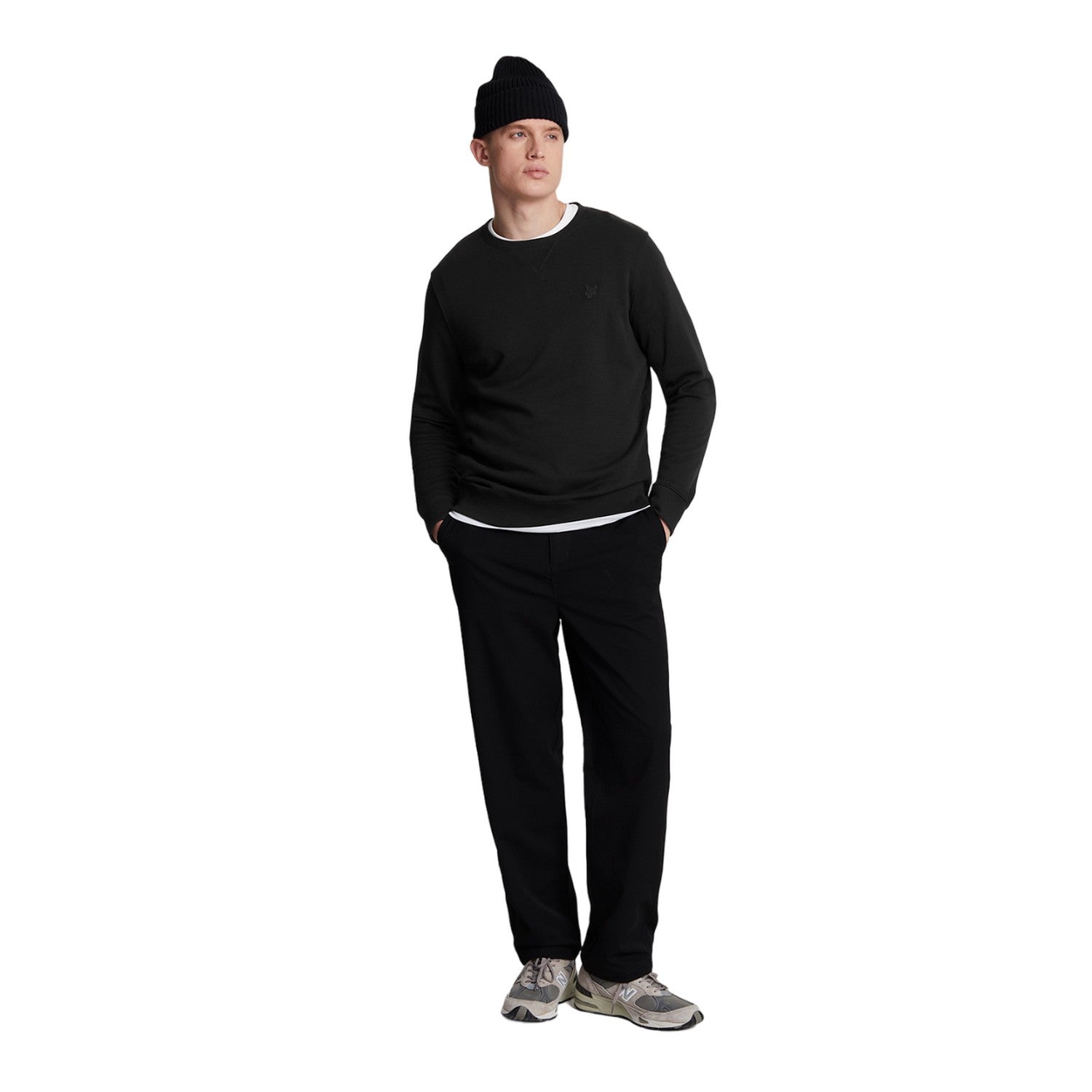 Jet Black - Lifestyle - Lyle & Scott Mens Crew Neck Long-Sleeved Sweatshirt