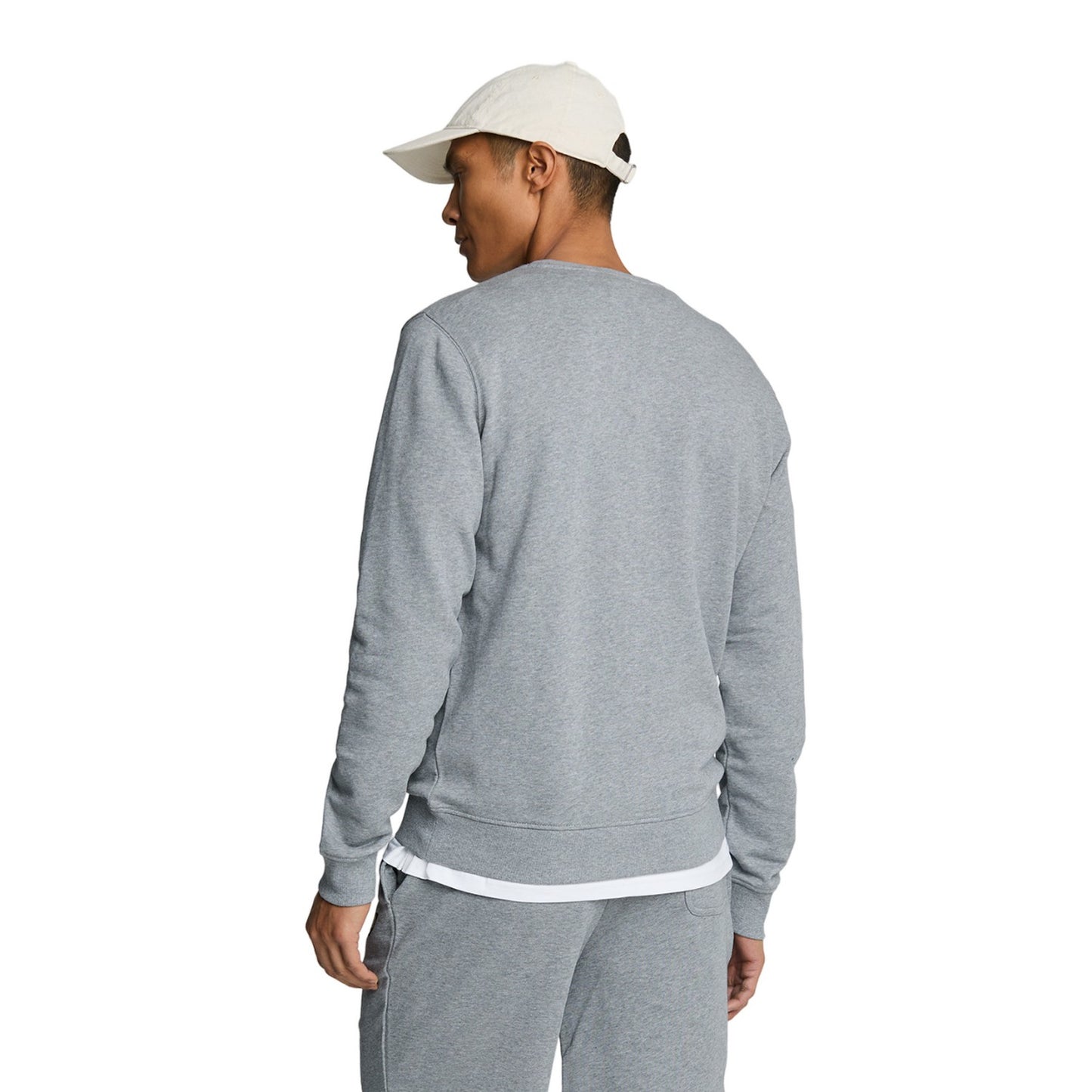 Mid Grey Marl - Back - Lyle & Scott Mens Crew Neck Long-Sleeved Sweatshirt
