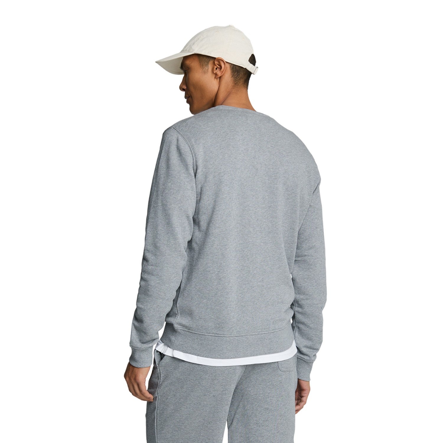 Mid Grey Marl - Back - Lyle & Scott Mens Crew Neck Long-Sleeved Sweatshirt