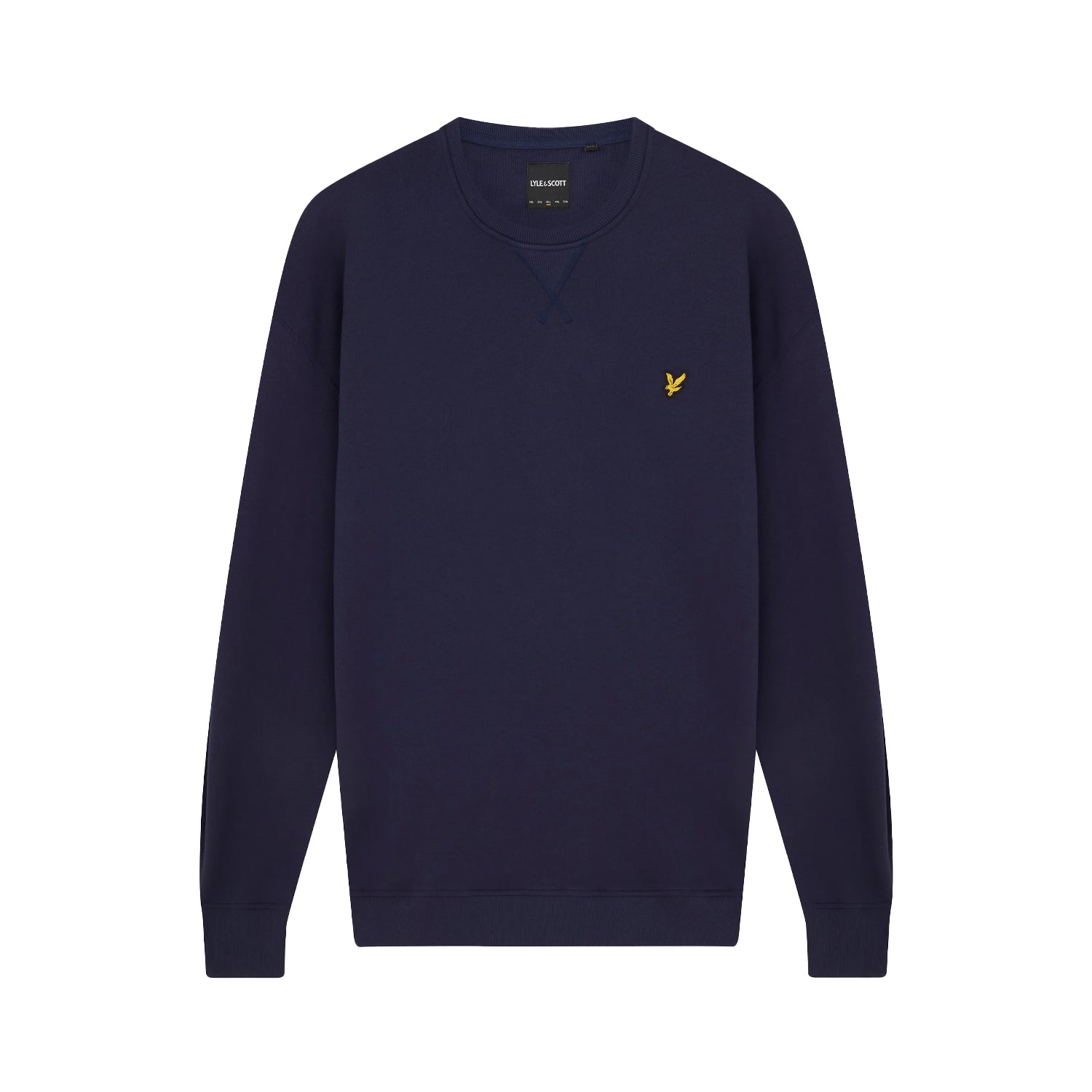 Navy - Front - Lyle & Scott Mens Crew Neck Long-Sleeved Sweatshirt