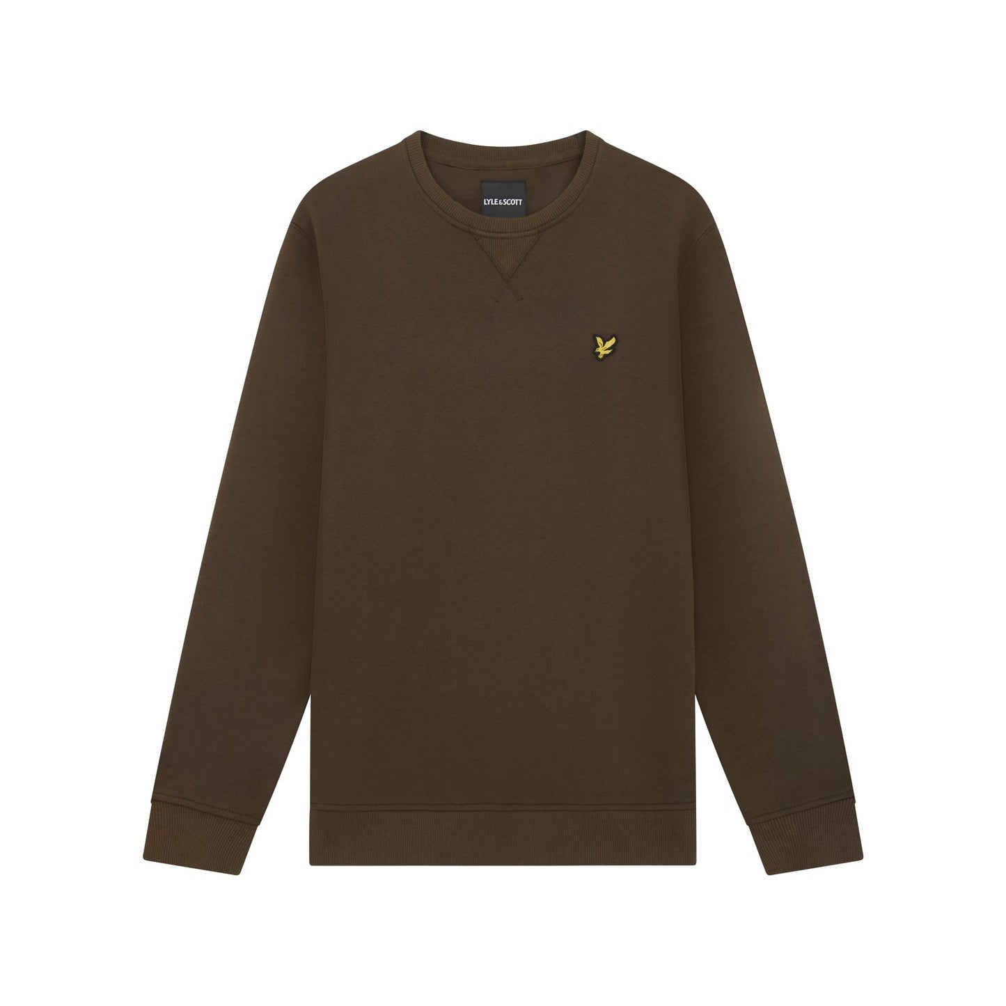 Olive - Front - Lyle & Scott Mens Crew Neck Long-Sleeved Sweatshirt