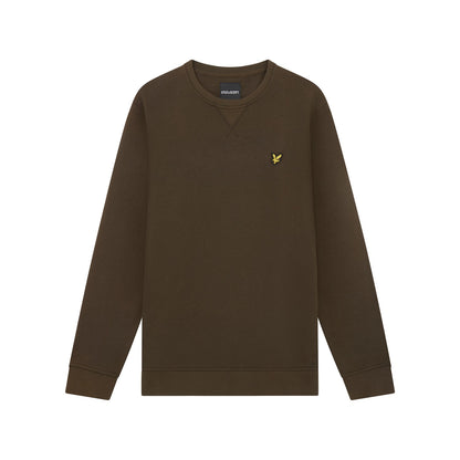 Olive - Front - Lyle & Scott Mens Crew Neck Long-Sleeved Sweatshirt