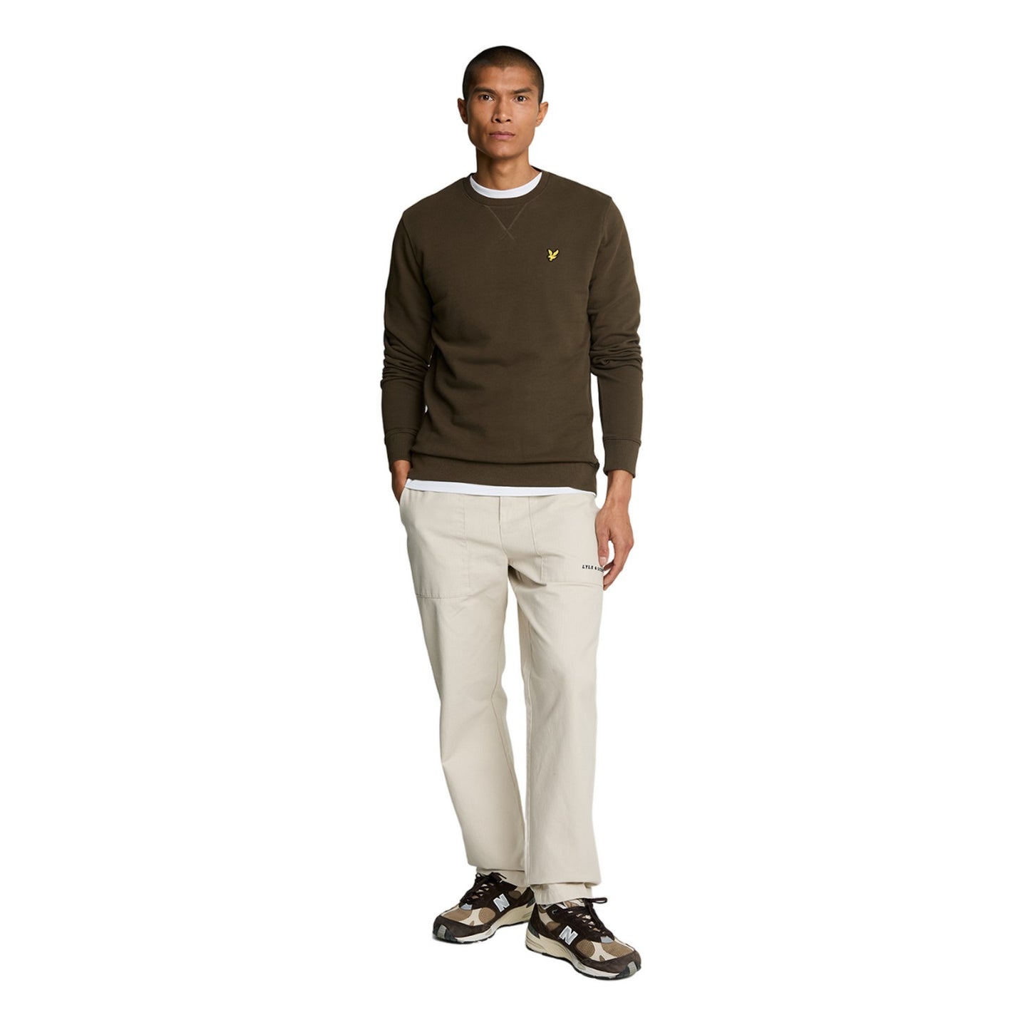 Olive - Lifestyle - Lyle & Scott Mens Crew Neck Long-Sleeved Sweatshirt
