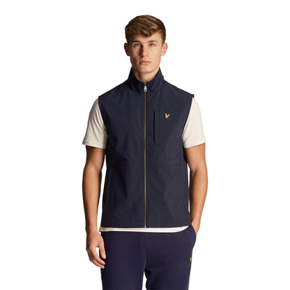 Dark Navy - Side - Lyle & Scott Mens Softshell Gilet