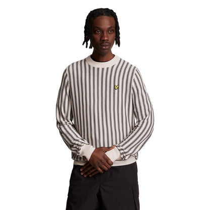 Cove - Side - Lyle & Scott Mens Vertical Stripe Crew Neck Jumper