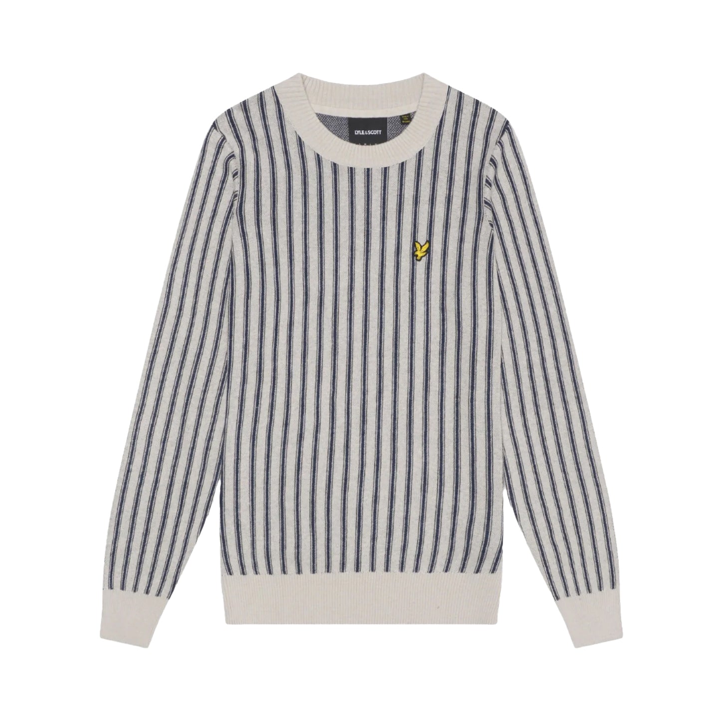 Cove - Front - Lyle & Scott Mens Vertical Stripe Crew Neck Jumper