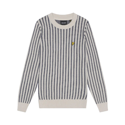 Cove - Front - Lyle & Scott Mens Vertical Stripe Crew Neck Jumper