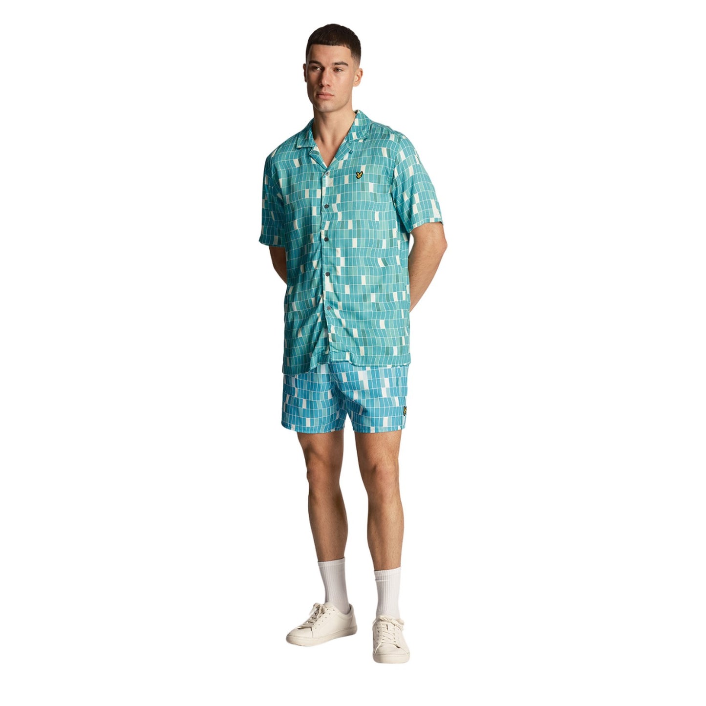 Tile Blue - Lifestyle - Lyle & Scott Mens Pool Short-Sleeved Shirt