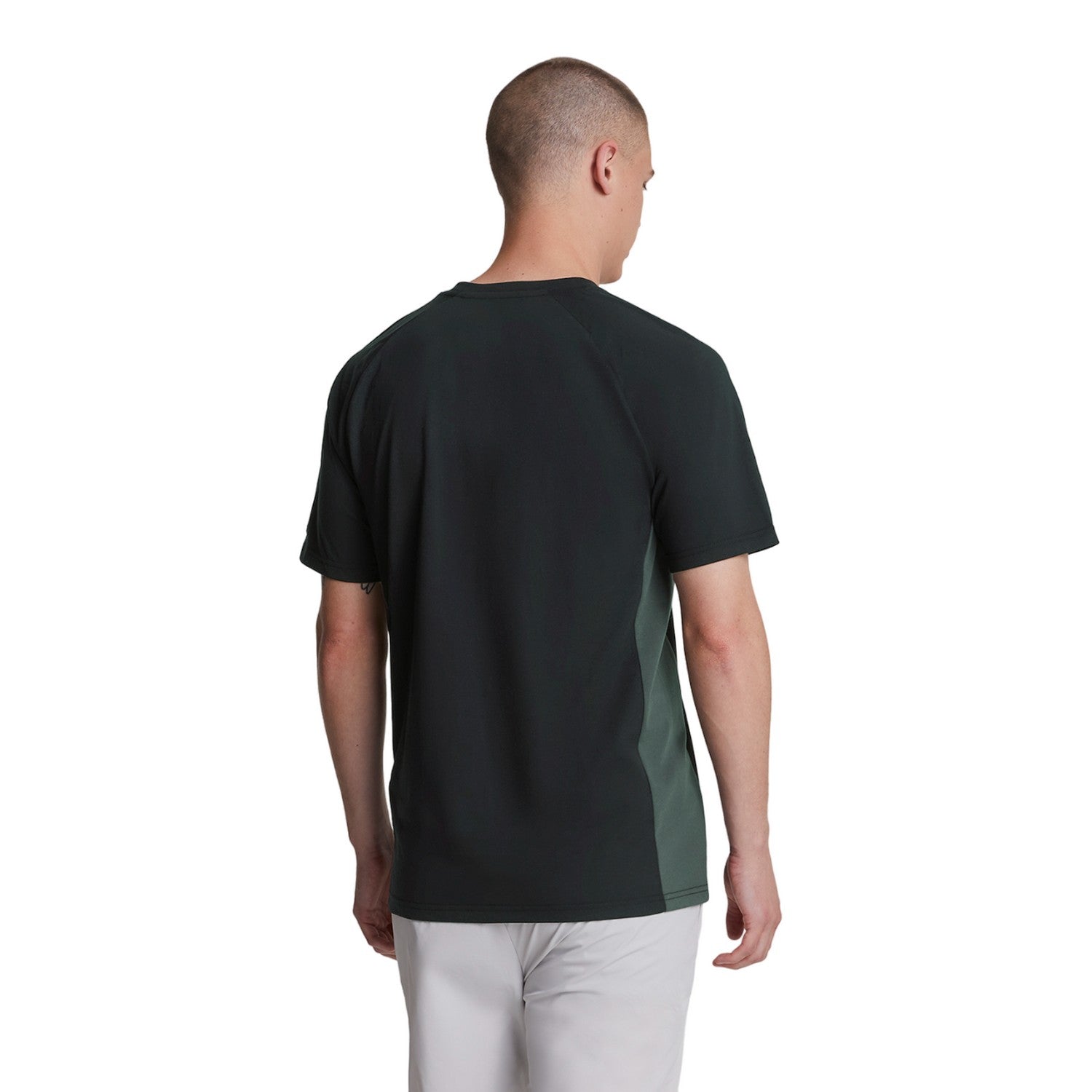 Jet Black-Graphite - Back - Lyle & Scott Mens Core Colour Block T-Shirt