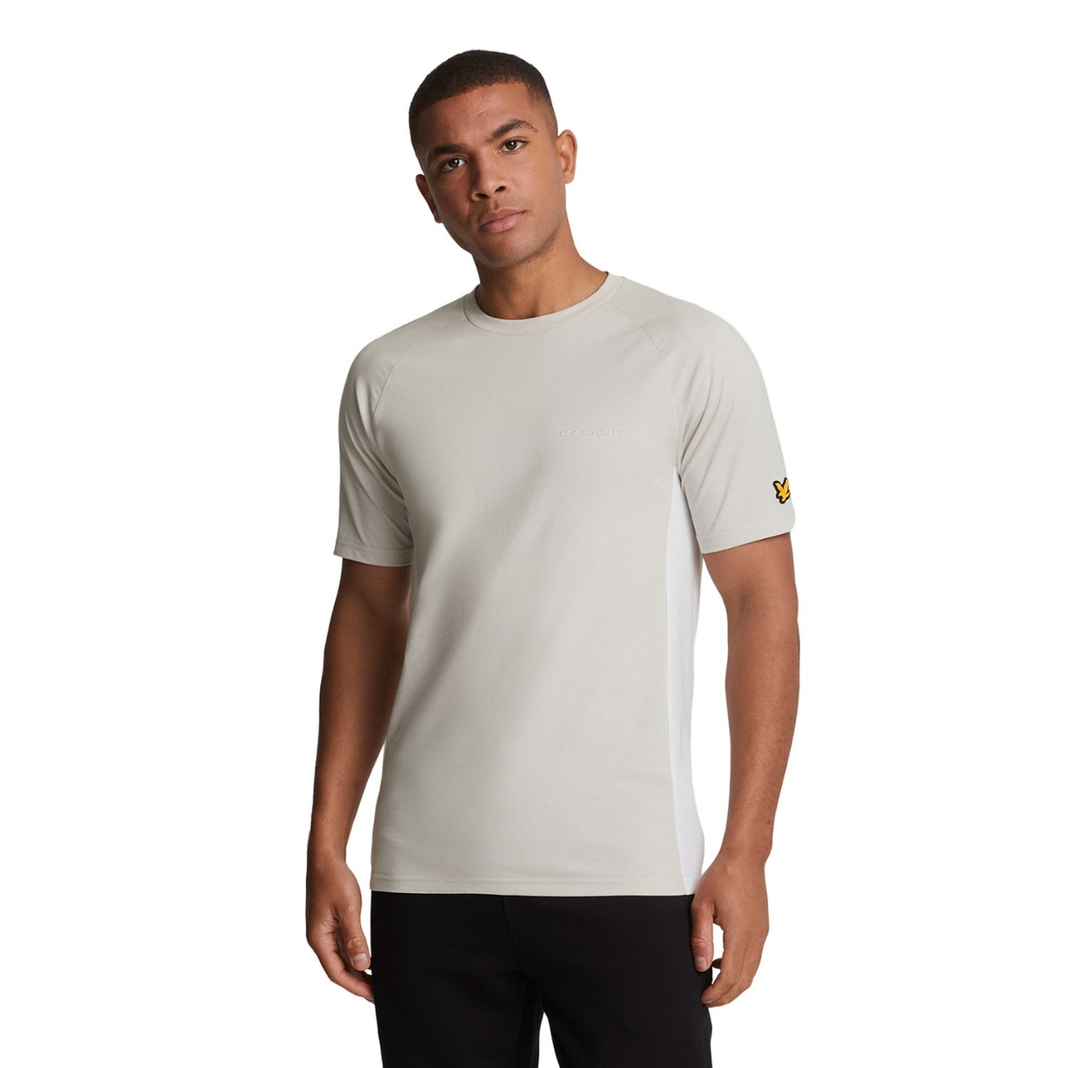 Pebble-White - Front - Lyle & Scott Mens Core Colour Block T-Shirt