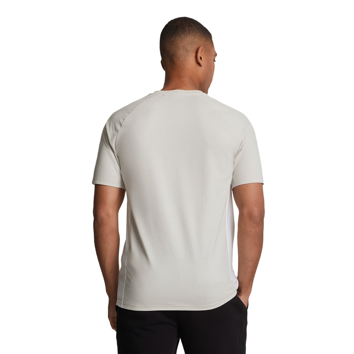 Pebble-White - Back - Lyle & Scott Mens Core Colour Block T-Shirt