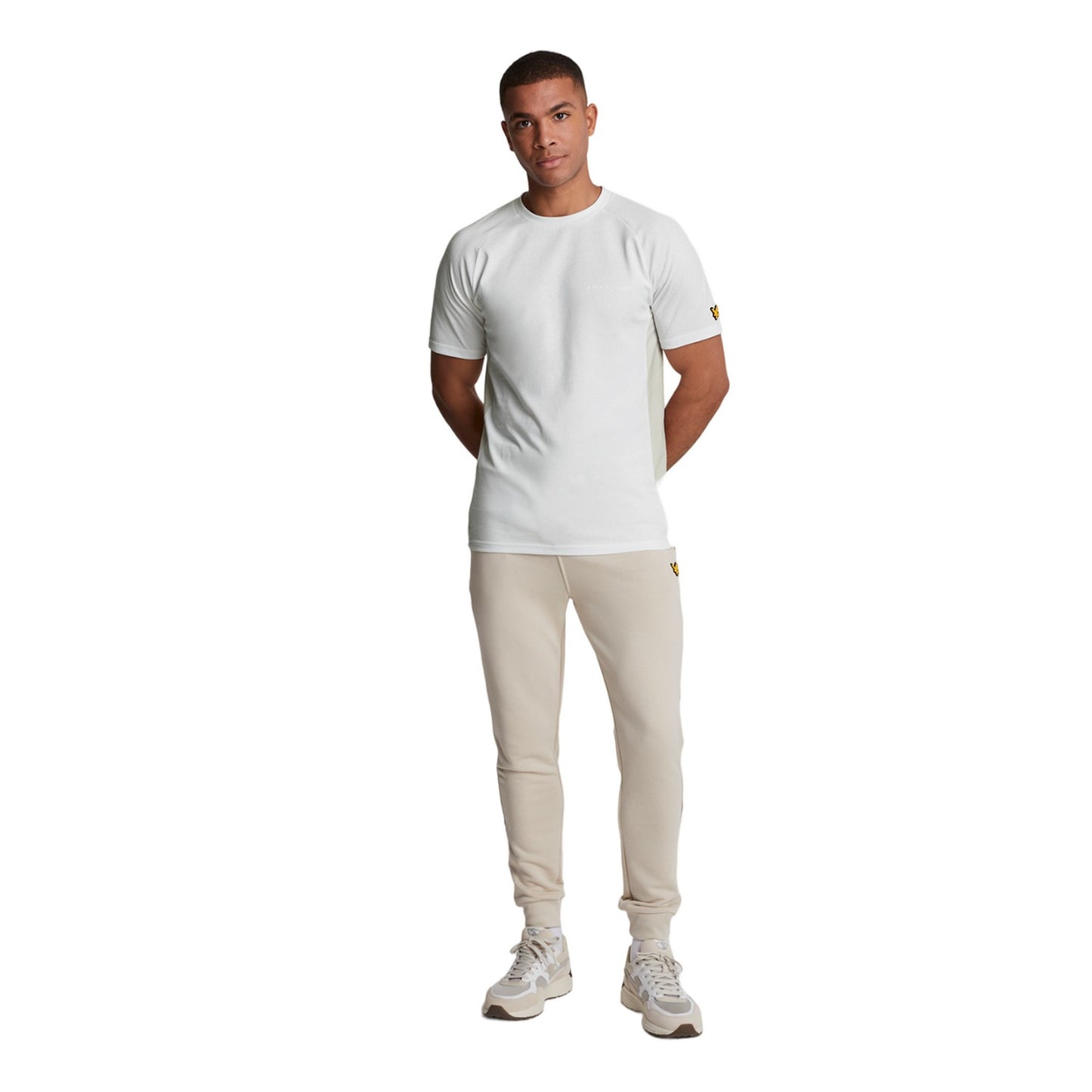 White-Pebble - Side - Lyle & Scott Mens Core Colour Block T-Shirt
