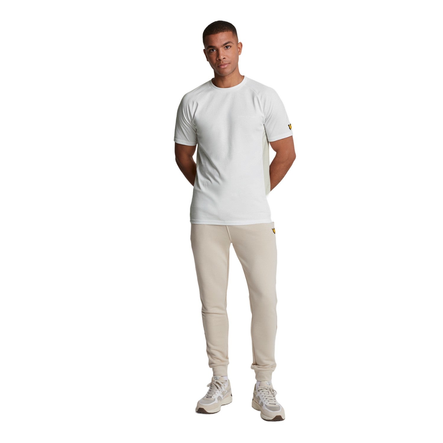 White-Pebble - Side - Lyle & Scott Mens Core Colour Block T-Shirt