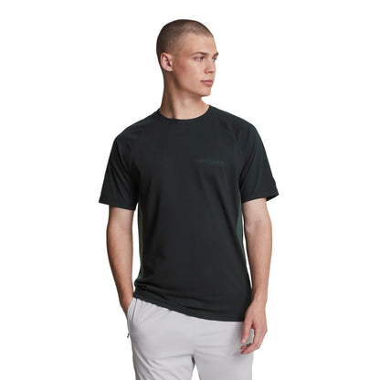 Jet Black-Graphite - Front - Lyle & Scott Mens Core Colour Block T-Shirt