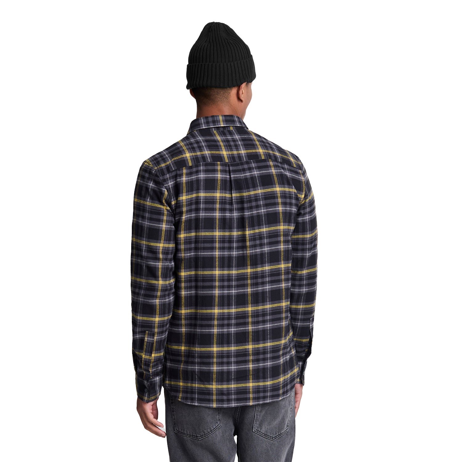 Jet Black - Back - Lyle & Scott Mens Checked Flannel Shirt
