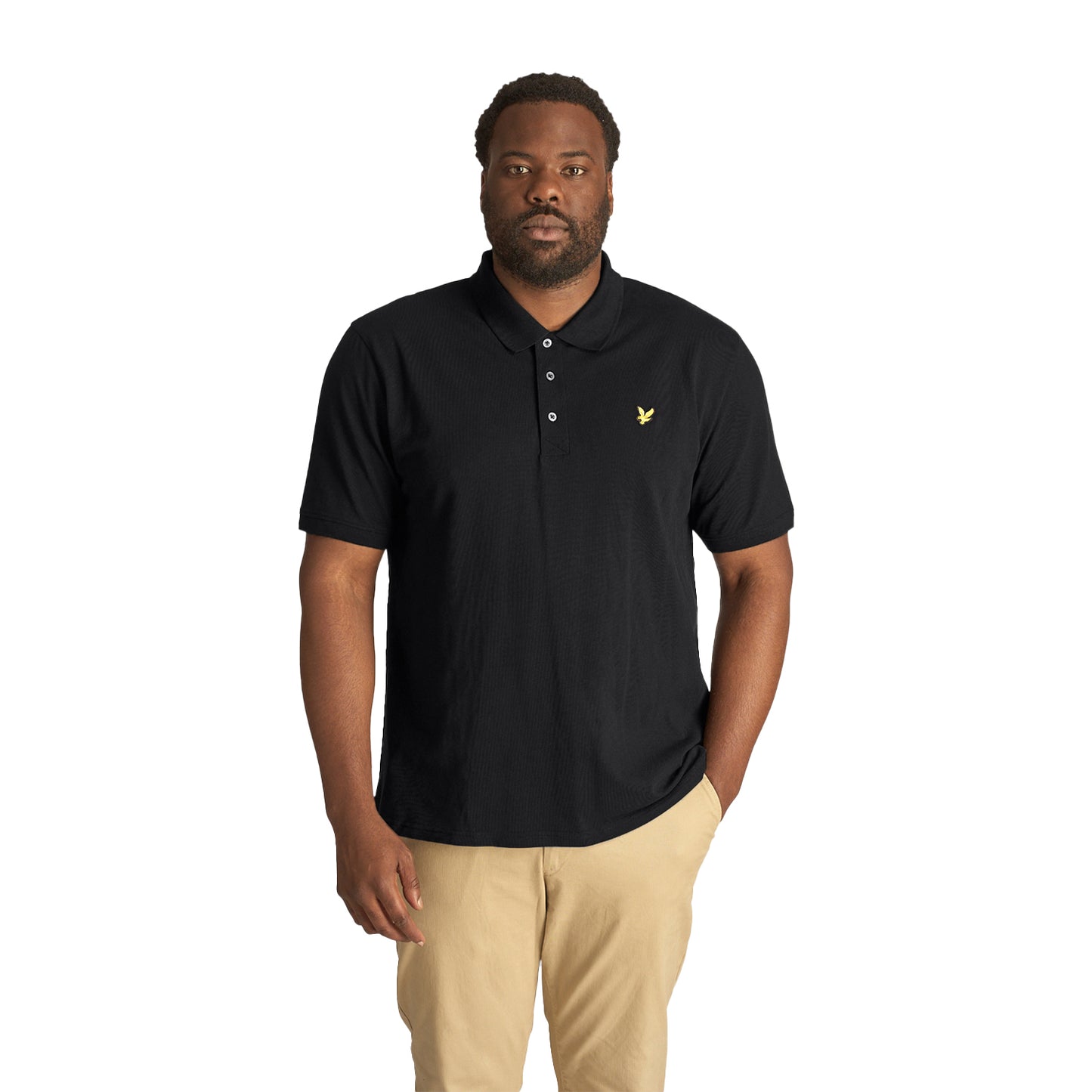 Jet Black - Side - Lyle & Scott Mens Plain Plus Polo Shirt