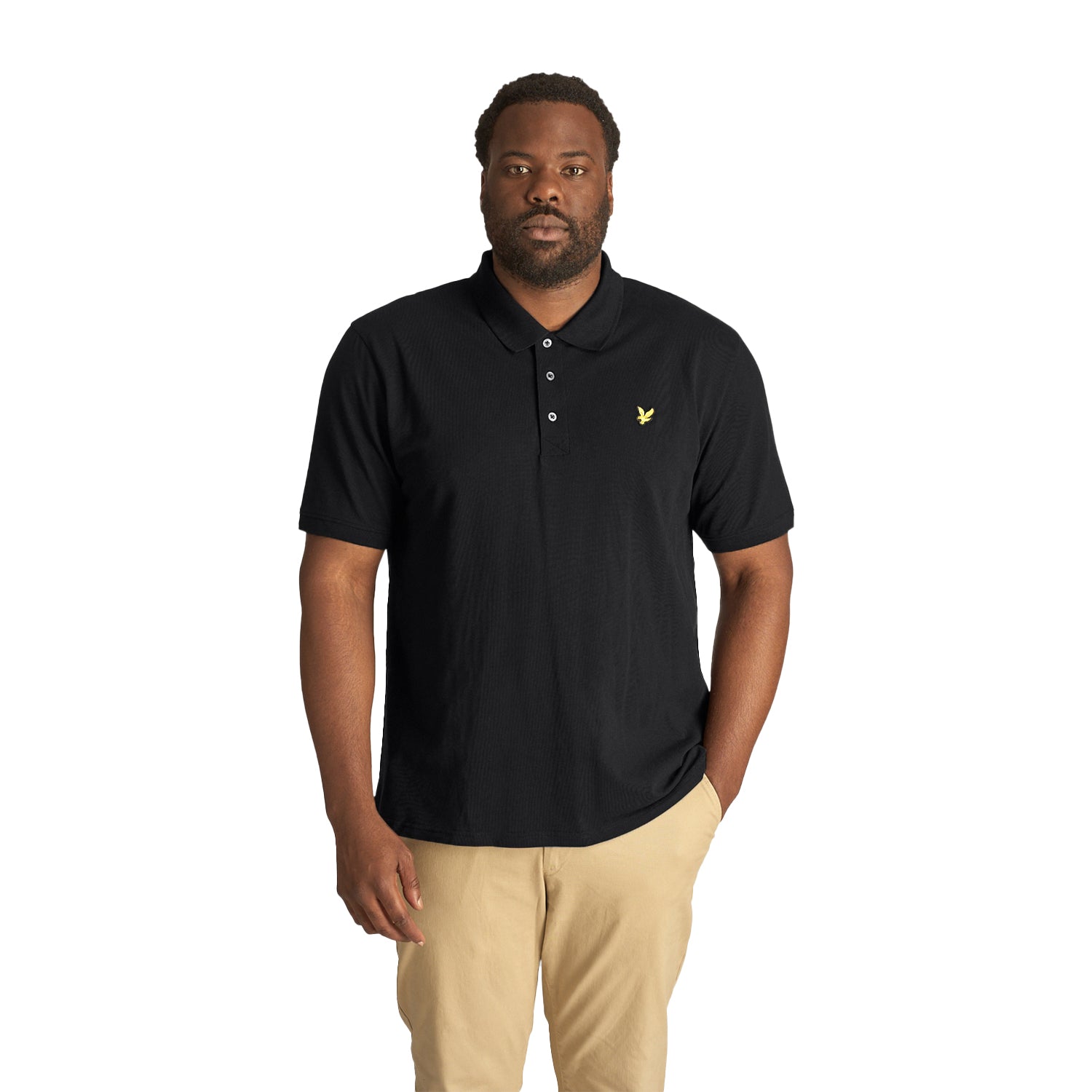 Jet Black - Side - Lyle & Scott Mens Plain Plus Polo Shirt