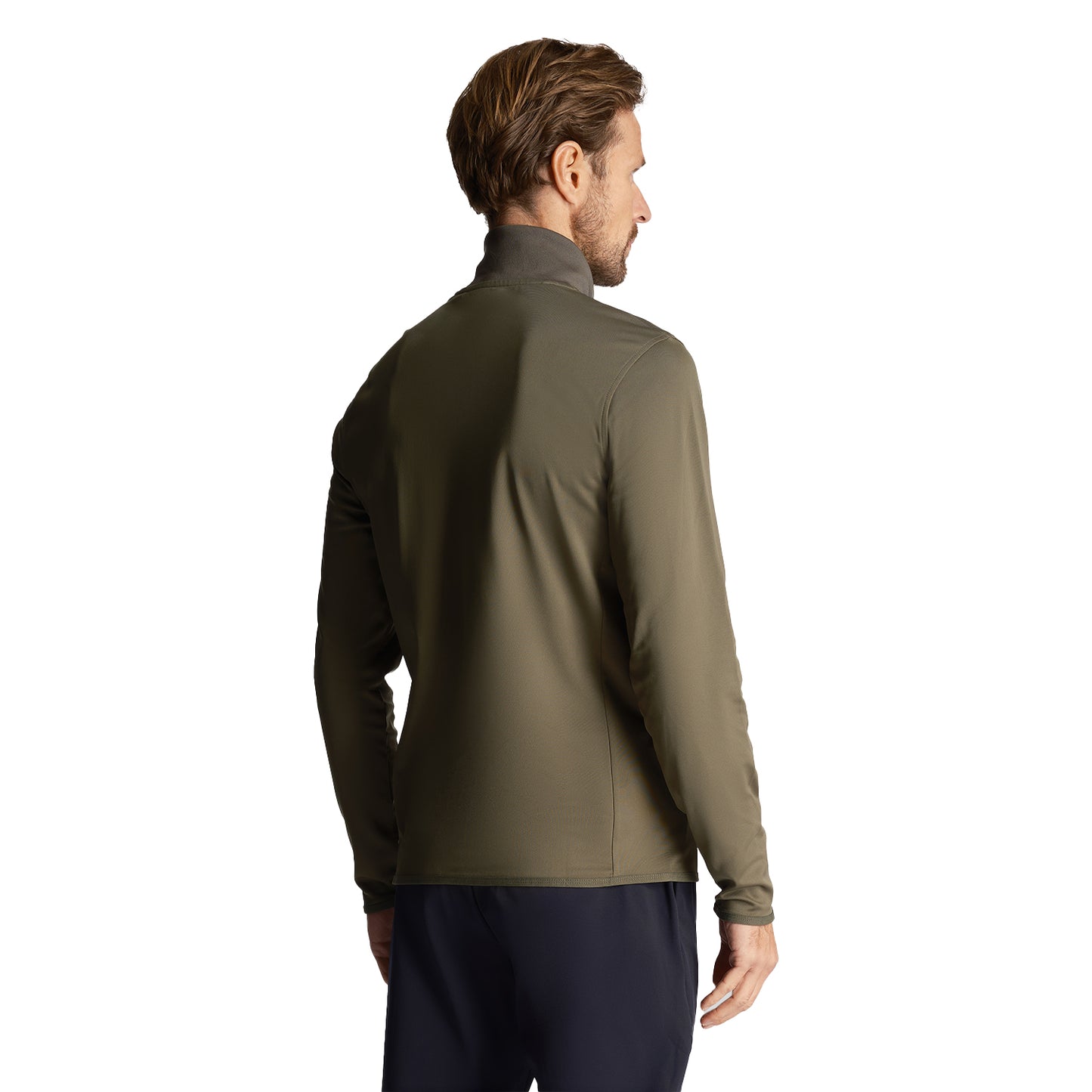 Cactus Green - Back - Lyle & Scott Mens Technical Quarter Zip Midlayer