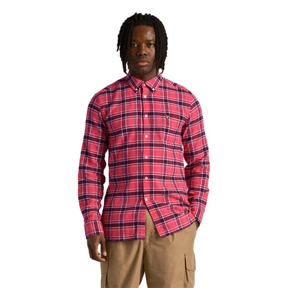 Electric Pink - Side - Lyle & Scott Mens Checked Flannel Shirt