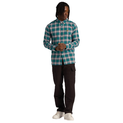 Court Green - Side - Lyle & Scott Mens Checked Flannel Shirt