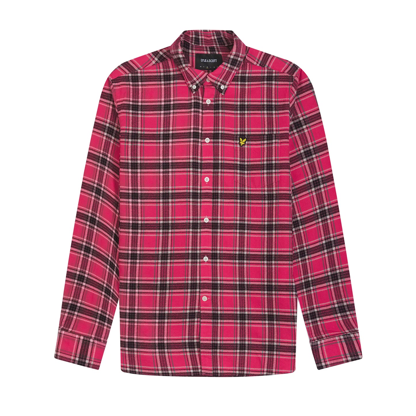 Electric Pink - Front - Lyle & Scott Mens Checked Flannel Shirt