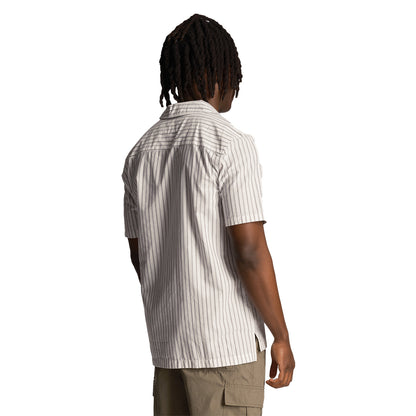 Chalk - Back - Lyle & Scott Mens Pinstripe Revere Collar Shirt