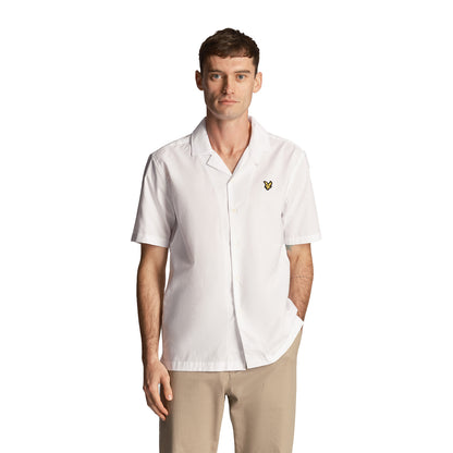 White - Side - Lyle & Scott Mens Resort Cotton Poplin Shirt