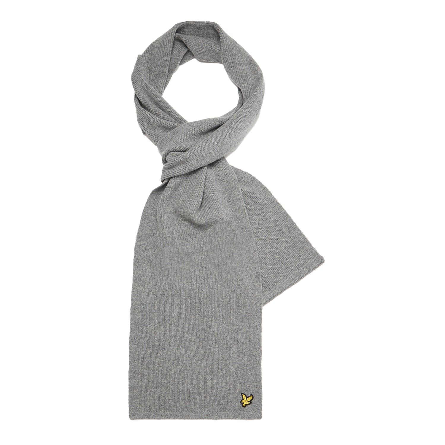 Mid Grey Marl - Front - Lyle & Scott Racked Ribbed Scarf