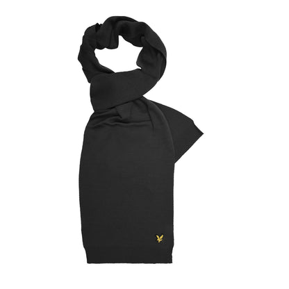 True Black - Front - Lyle & Scott Logo Scarf