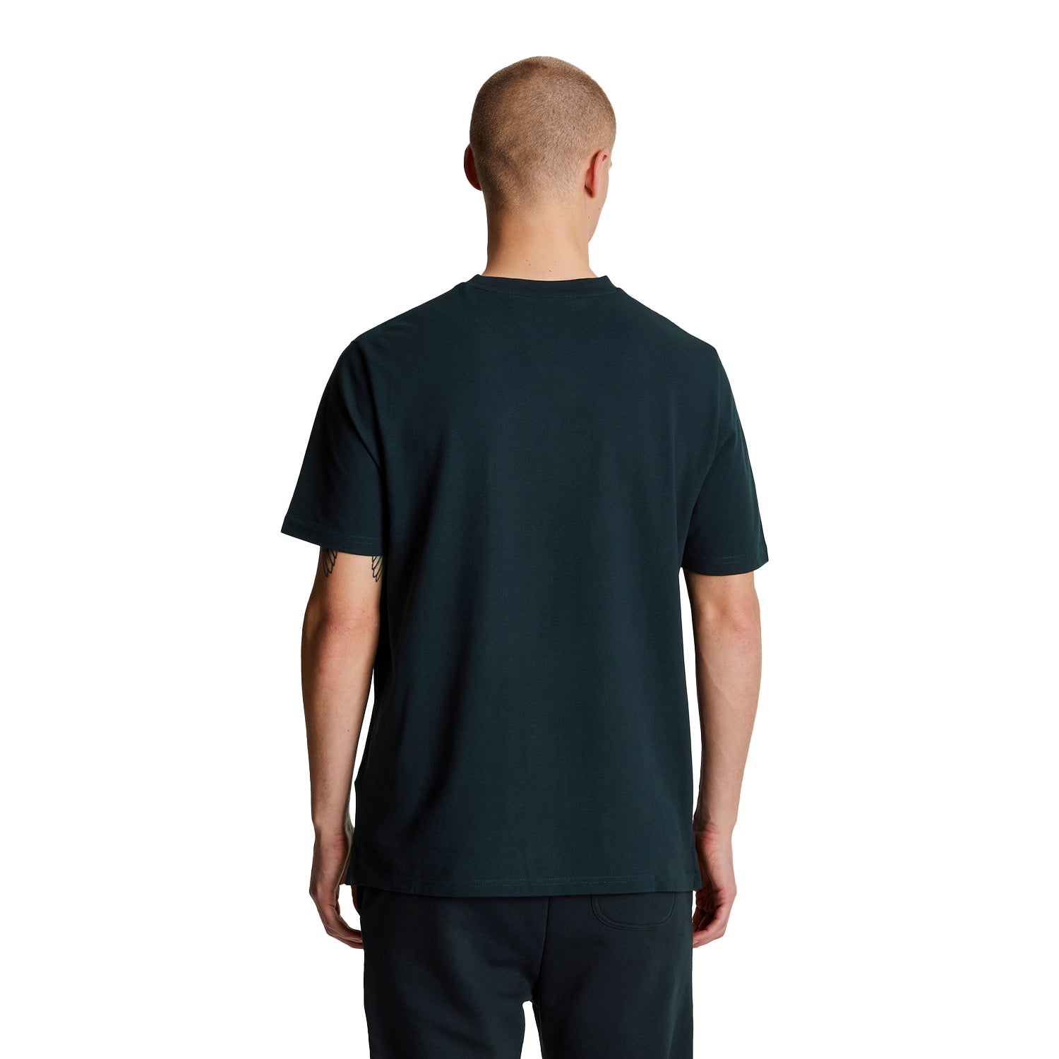 Dark Navy - Back - Lyle & Scott Mens Plain Pique Pocket T-Shirt