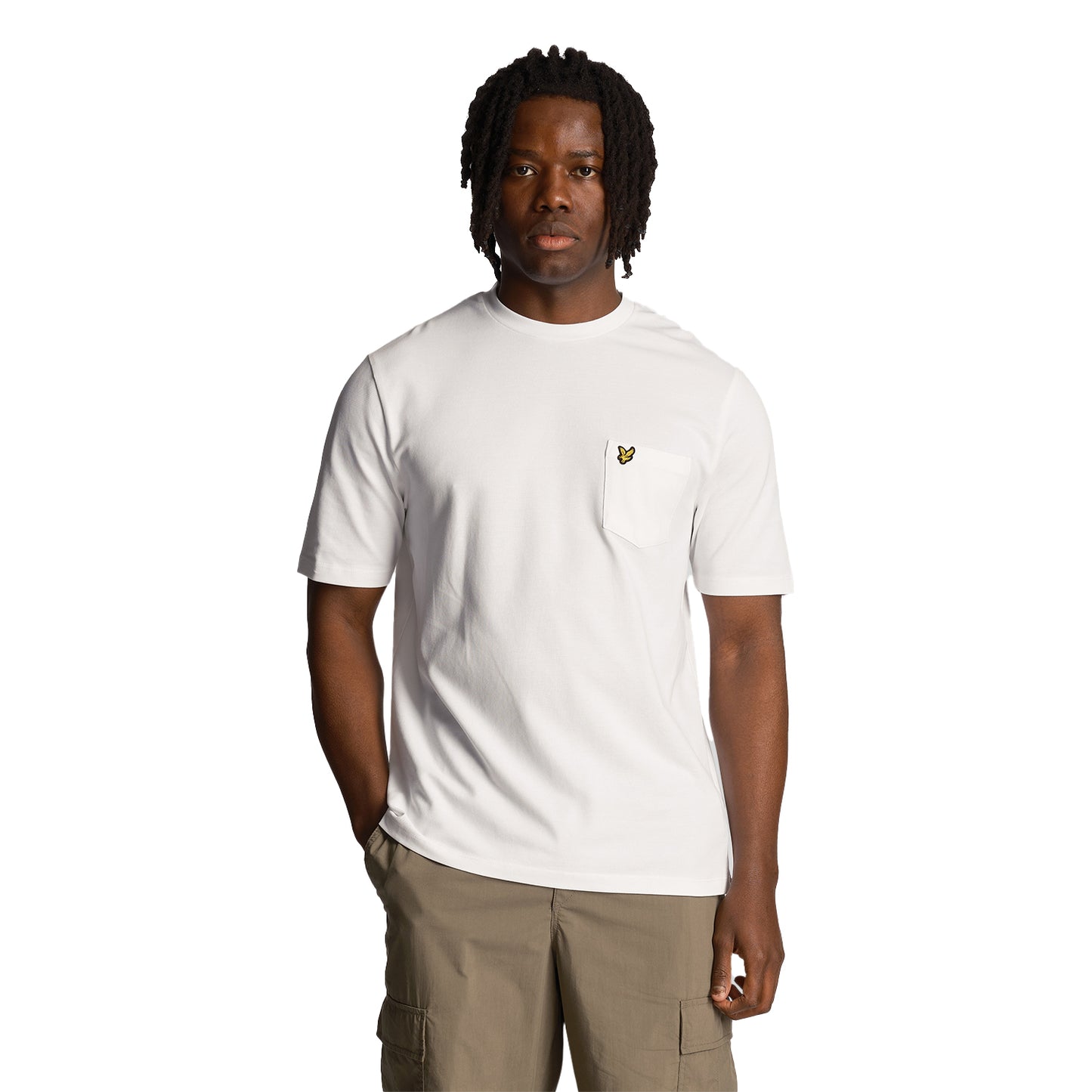 White - Front - Lyle & Scott Mens Plain Pique Pocket T-Shirt