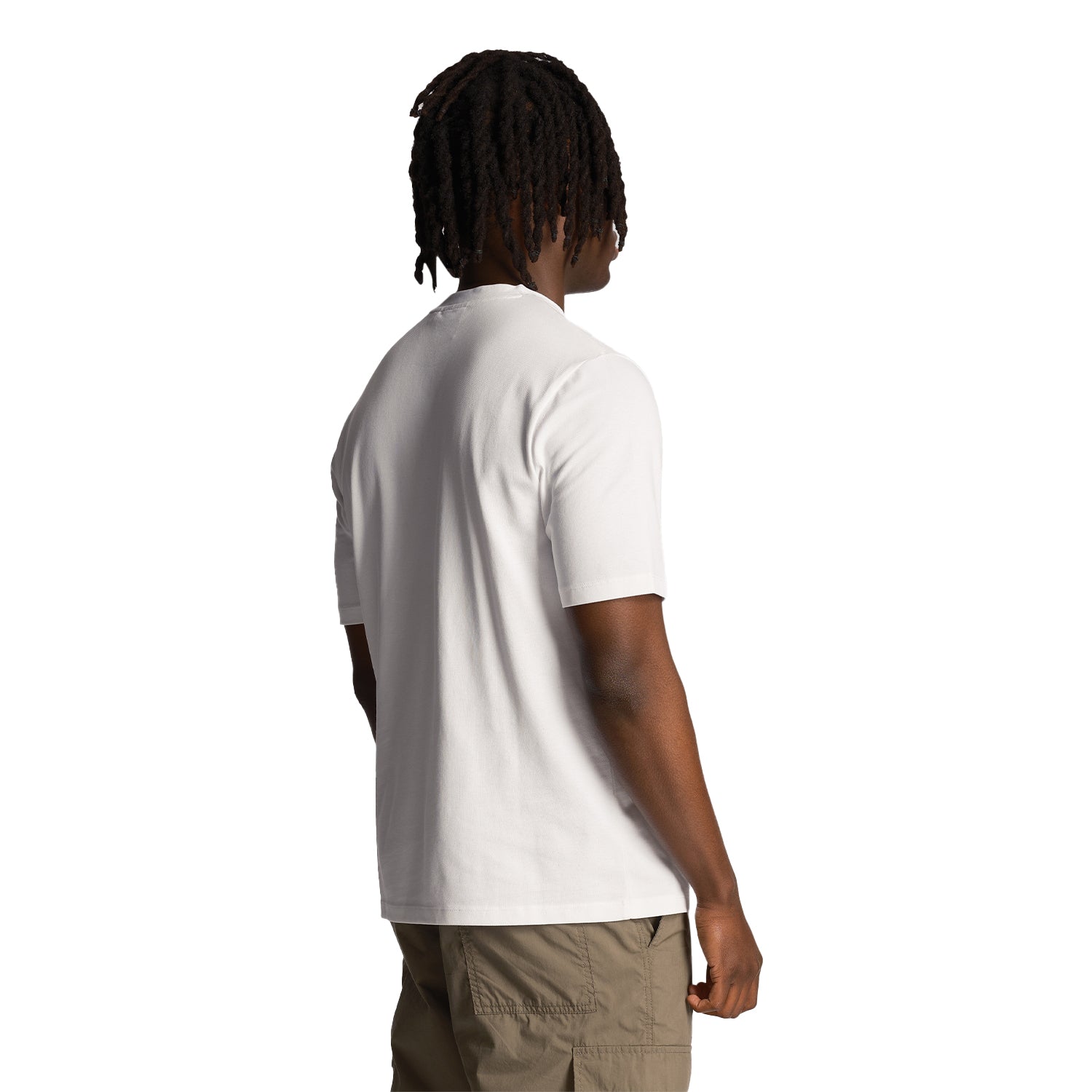 White - Back - Lyle & Scott Mens Plain Pique Pocket T-Shirt