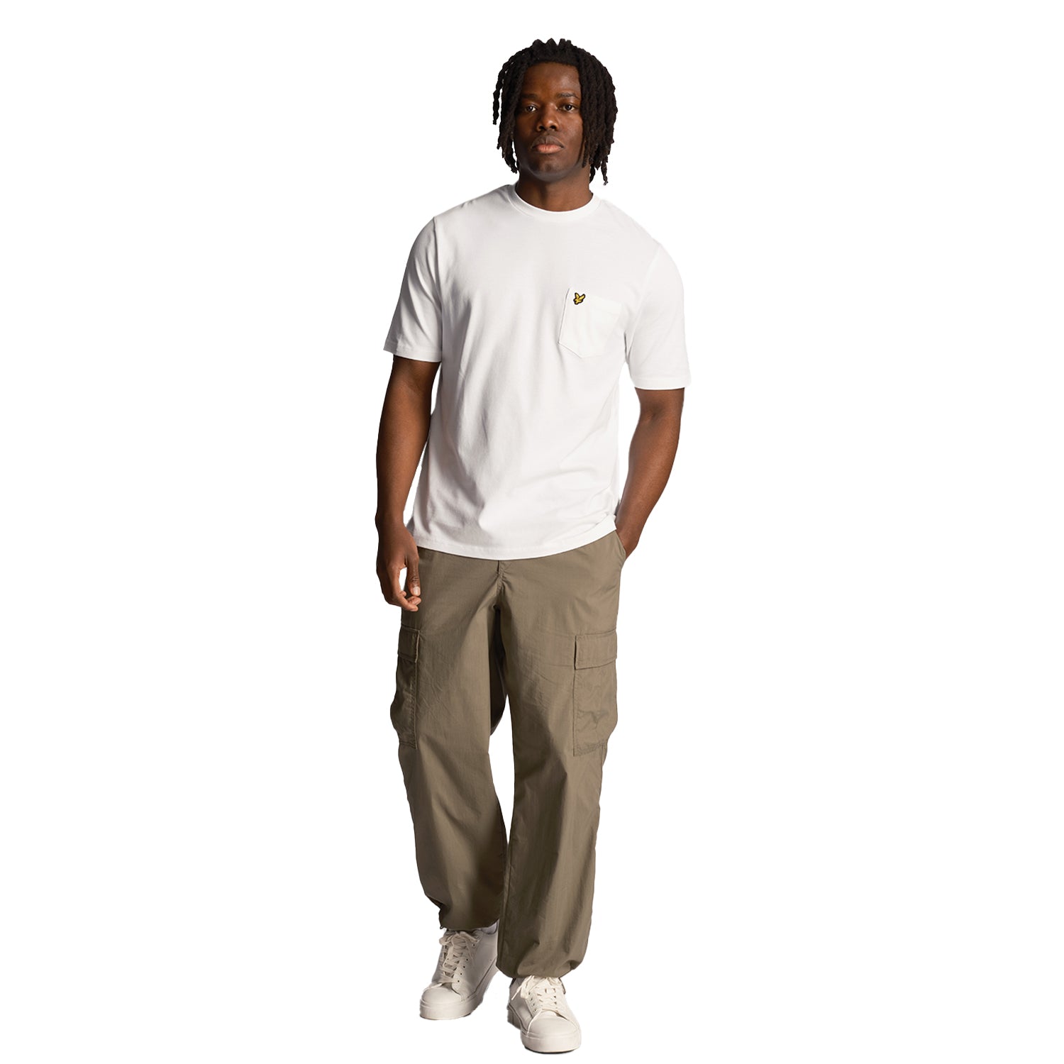 White - Side - Lyle & Scott Mens Plain Pique Pocket T-Shirt