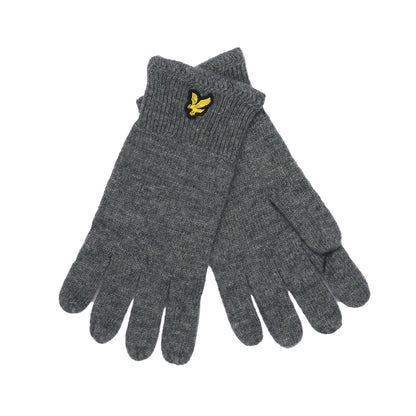 Mid Grey Marl - Back - Lyle & Scott Racked Ribbed Gloves