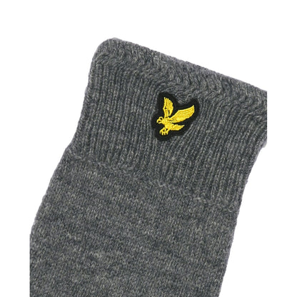 Mid Grey Marl - Side - Lyle & Scott Racked Ribbed Gloves