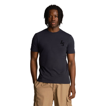 Dark Navy - Side - Lyle & Scott Mens Club Emblem T-Shirt
