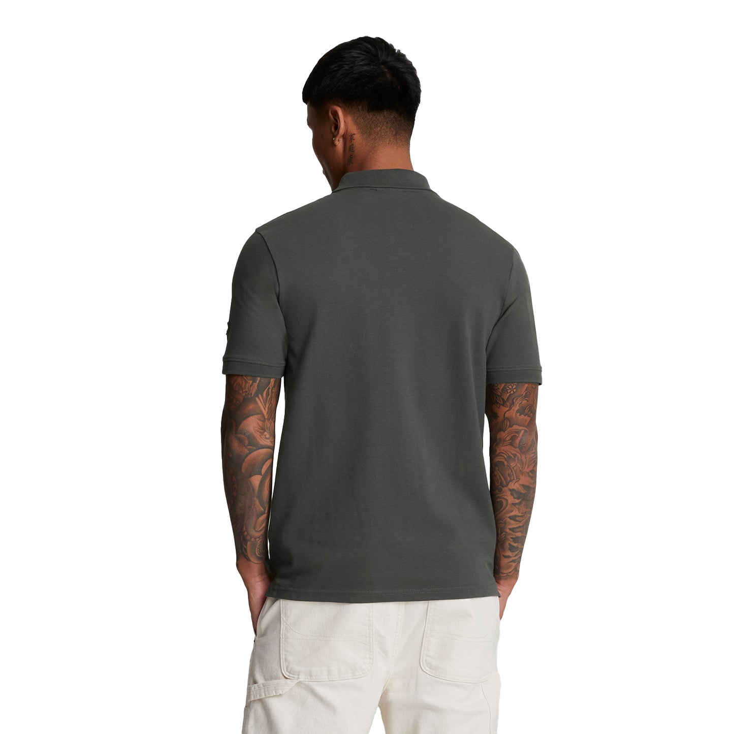 Gunmetal-Cove - Back - Lyle & Scott Mens Embroidered Polo Shirt