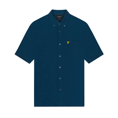Apres Navy - Front - Lyle & Scott Mens Pique Short-Sleeved Shirt