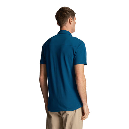 Apres Navy - Back - Lyle & Scott Mens Pique Short-Sleeved Shirt